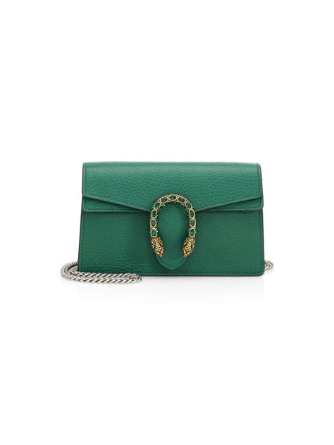 gucci dionysus leather super mini bag in emerald green leather|gucci dionysus coin bag.